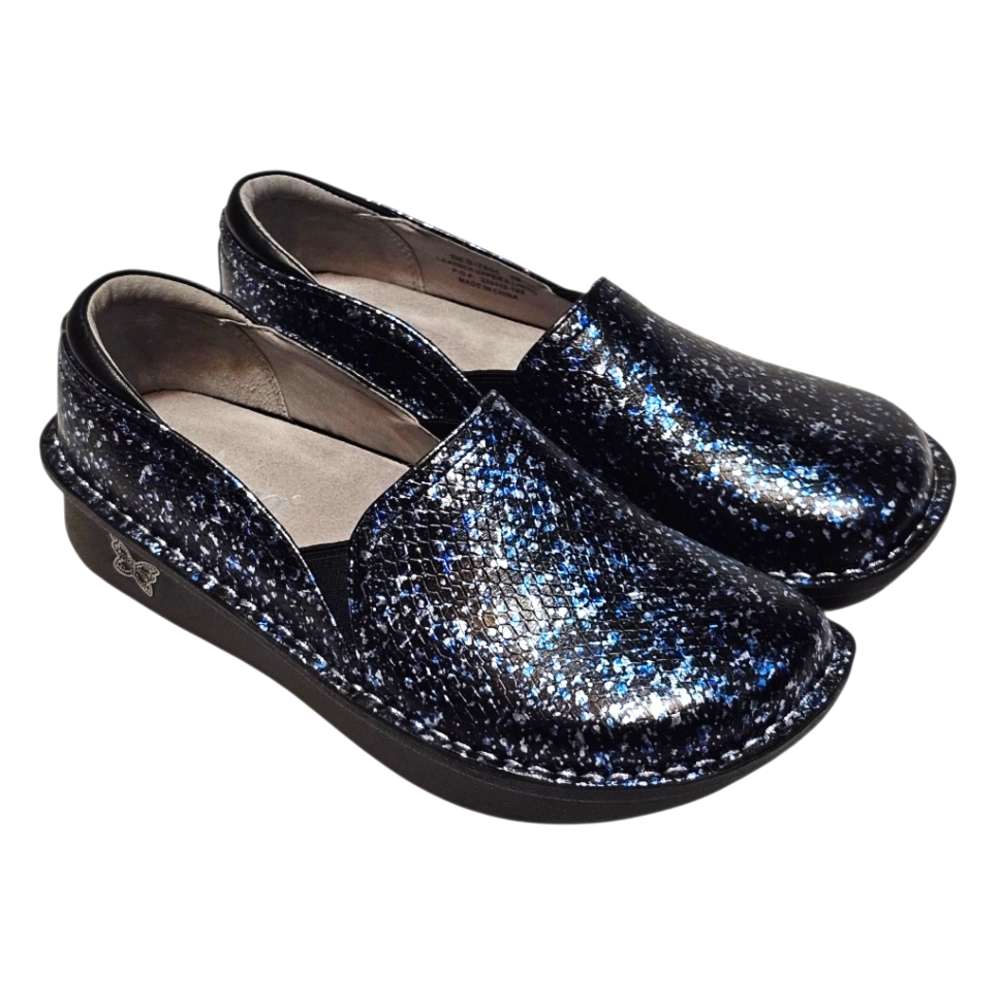 Alegria Debra Comfort Shoes 38/ 8-8.5 Blue Racer Nursing Leather Slip On Loafers